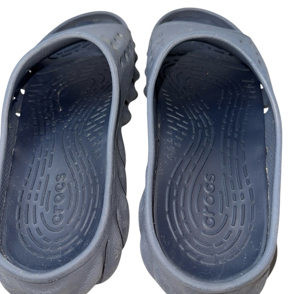 CROCS Echo Slide Mens 7/Women 9 Slip On Gray Blue Comfort Slide Cushioned - Picture 6 of 8